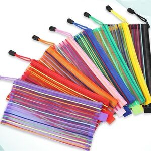 Colorful Mesh Zipper Pouches Set of 20